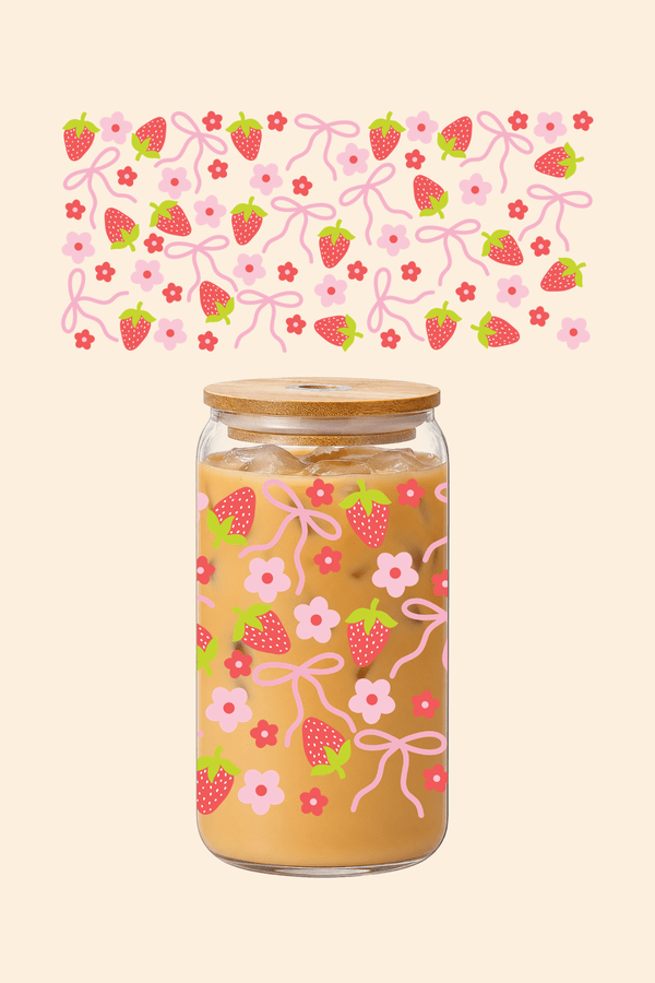 Strawberry Bow Glass Tumbler