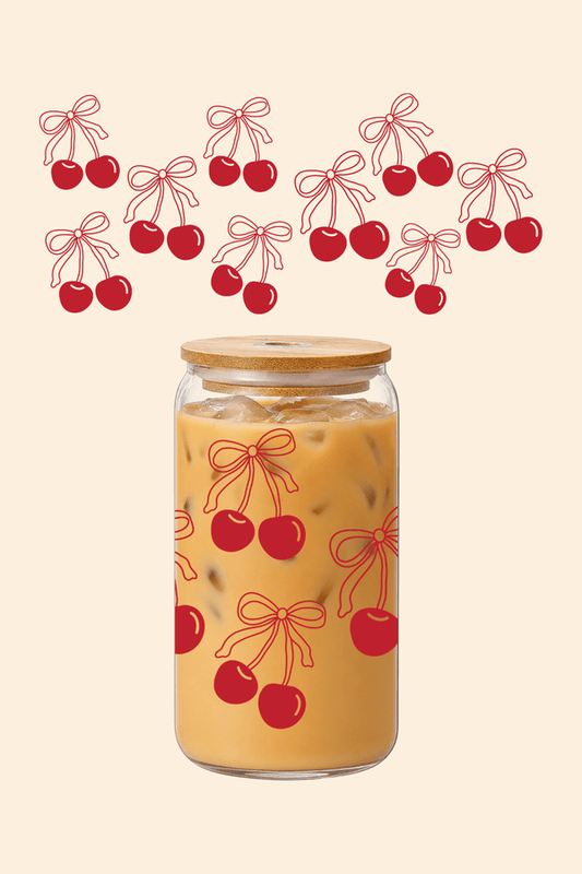 Cherry Bows Glass Tumbler