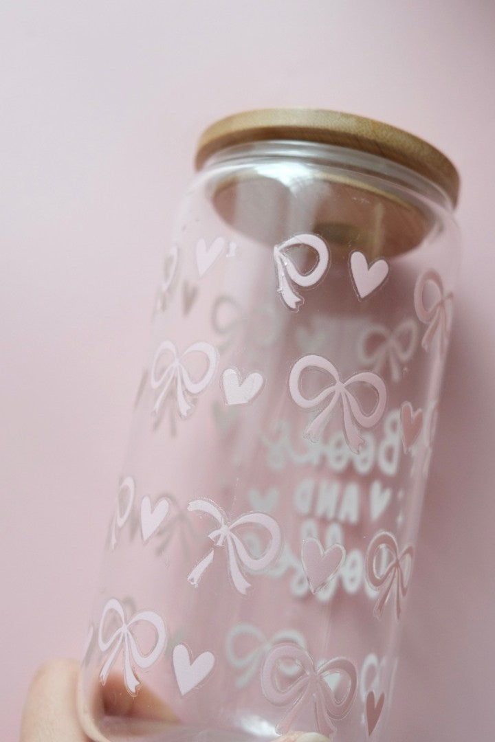 Books & Coffee Glass Tumbler (SECONDS)