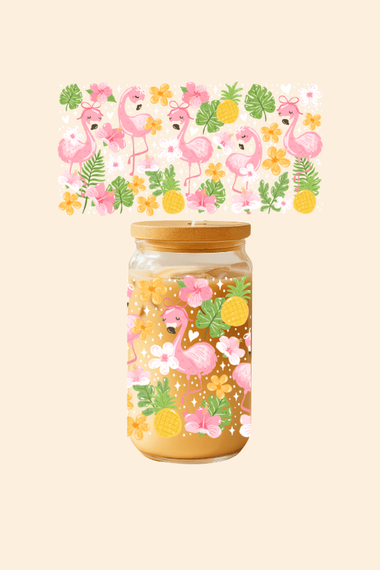 Flamingos Glass Tumbler