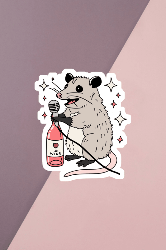 Wine Rat Sticker