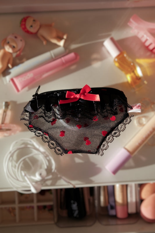 Red Hearts Panty Pouch