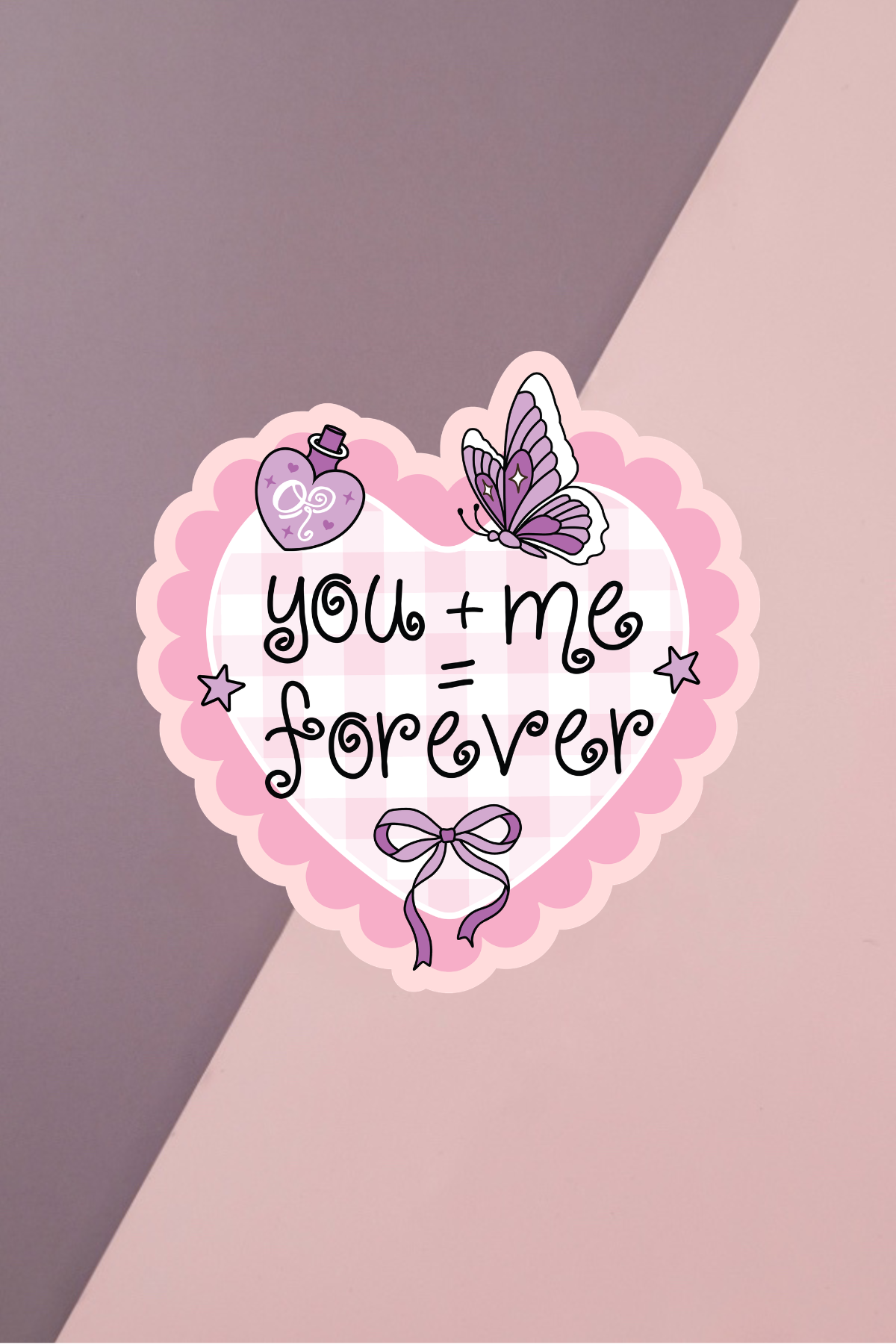 You + Me Heart Sticker