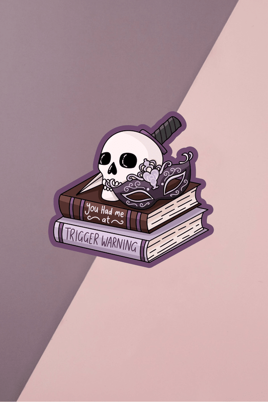 Trigger Warning Skull Sticker