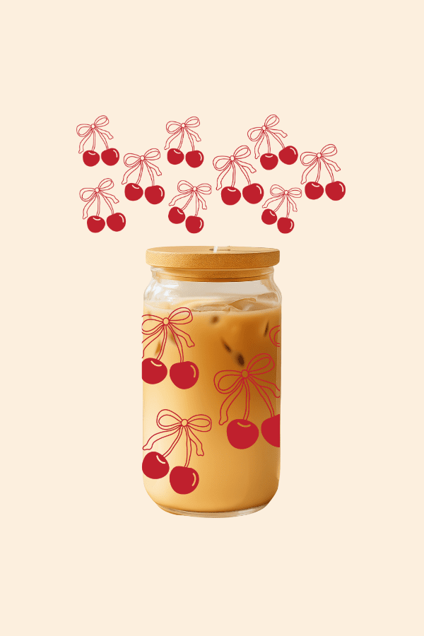Cherry Bows Glass Tumbler