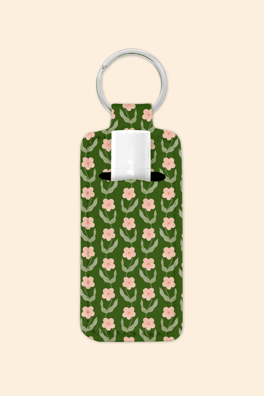Flower Wallpaper - Lip Balm Holder Keychain