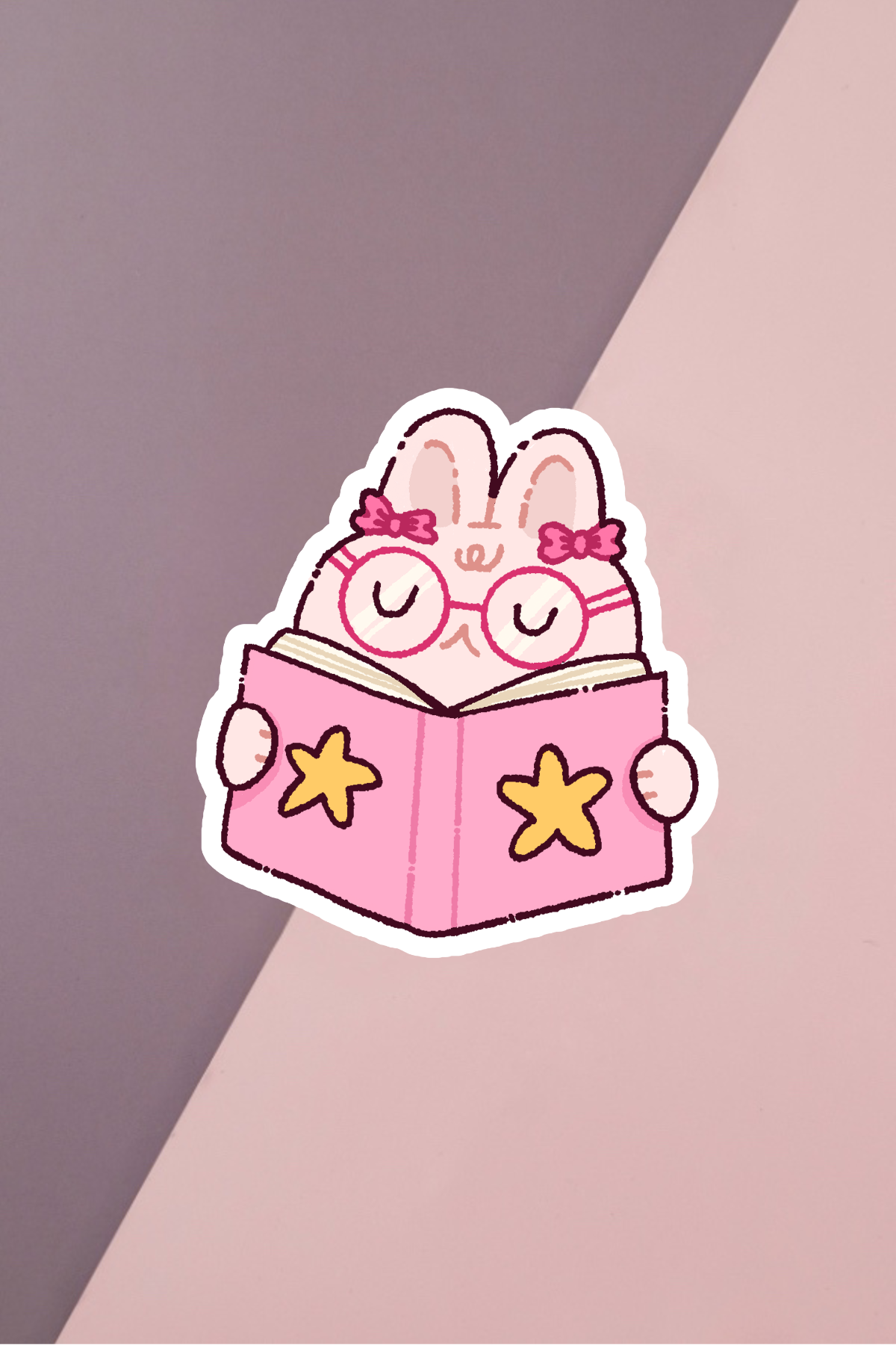 Star Bunny Reading Sticker