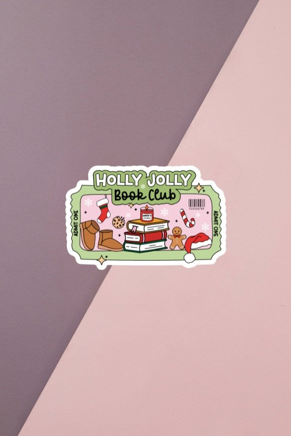 Holly Jolly Book Club Sticker