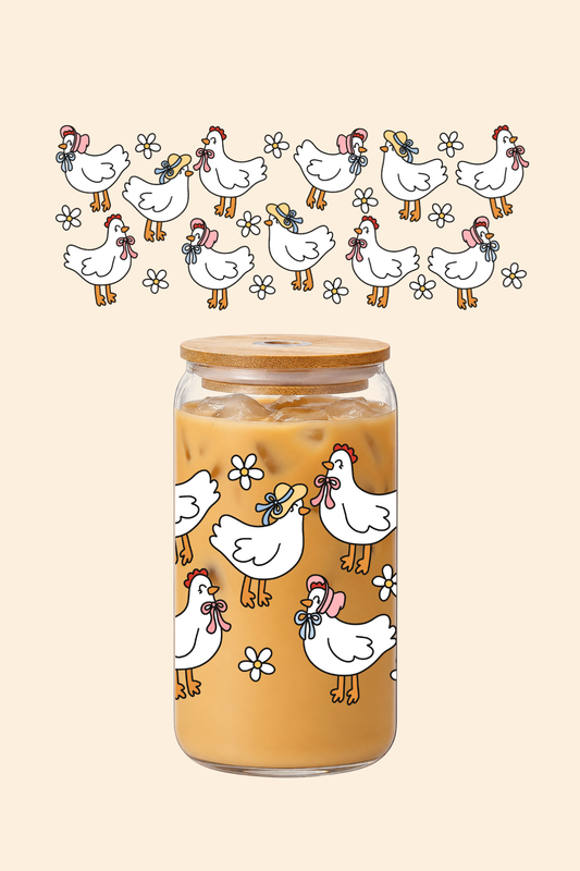 Chickens Glass Tumbler