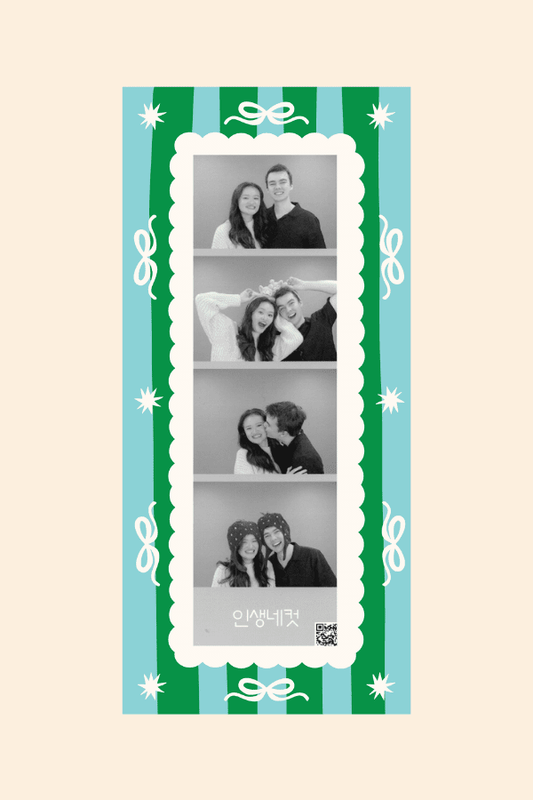 Blue Stripes Magnetic Photostrip Frame