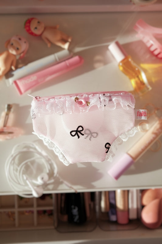 Black Bows Panty Pouch