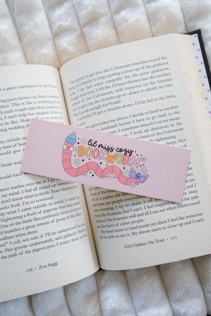 Little Miss Cozy Bookworm Bookmark
