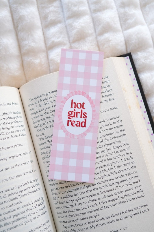 Hot Girls Read Gingham Bookmark