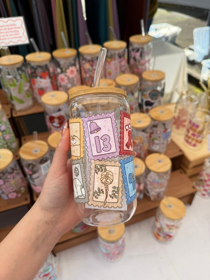 Era Stamps Glass Tumbler