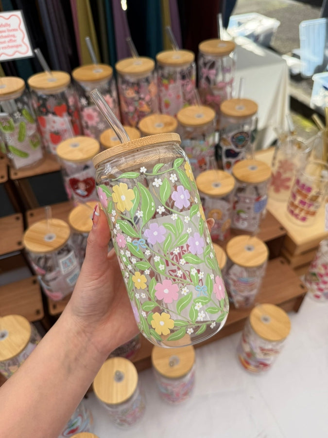 Floral Jungle Glass Tumbler