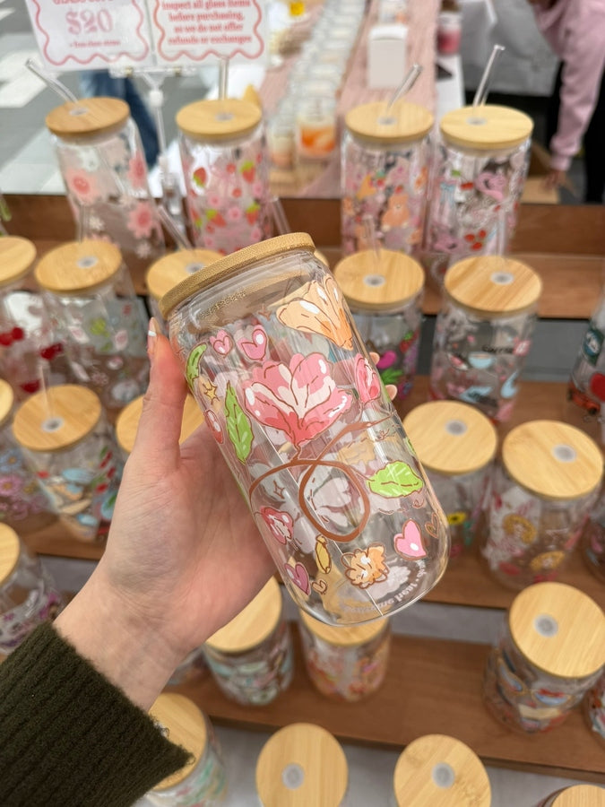 Flower Vines Glass Tumbler