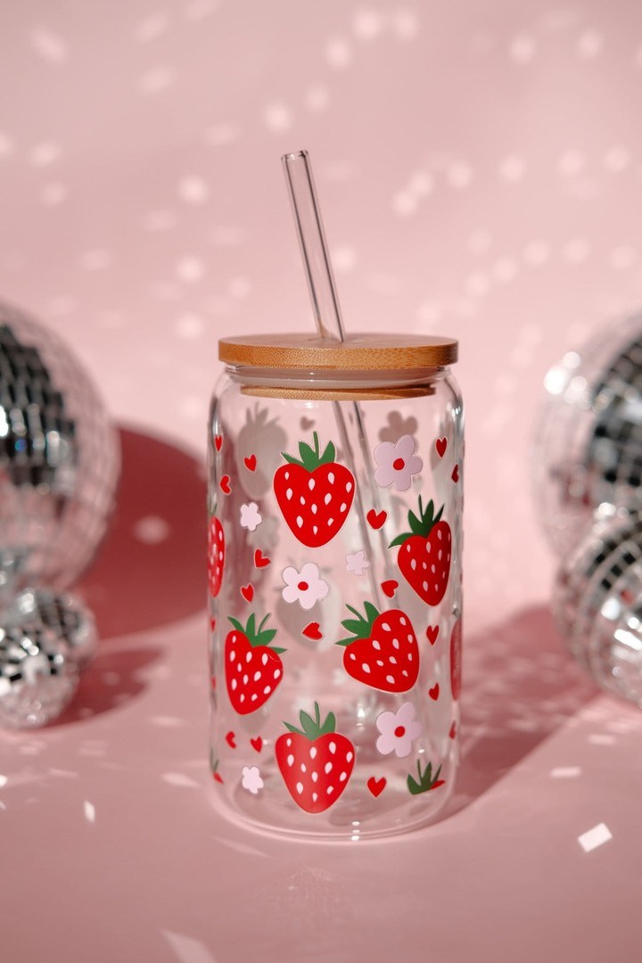 Strawberry Glass Tumbler