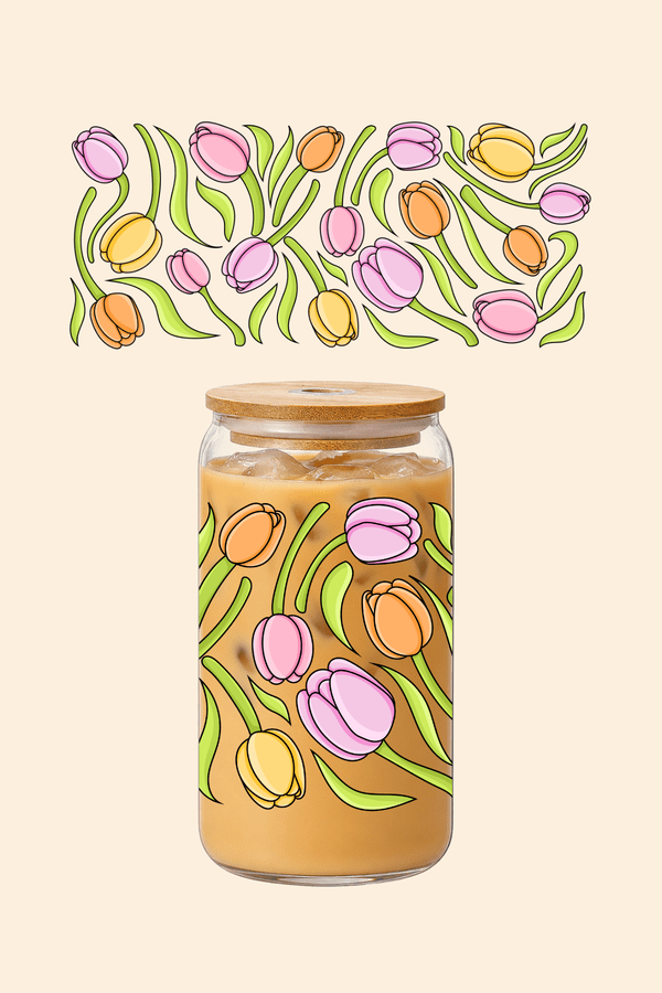 Tulips Glass Tumbler