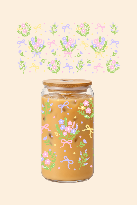 Flower Bouquet Glass Tumbler