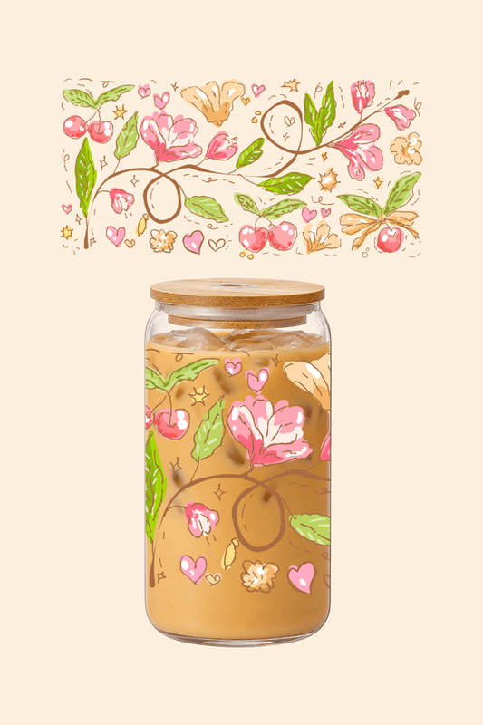 Flower Vines Glass Tumbler