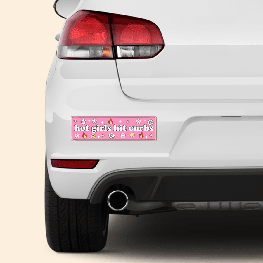 Hot Girls Hit Curbs - Car Bumper Sticker