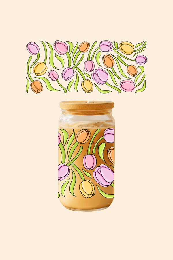 Tulips Glass Tumbler