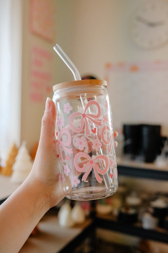 Bows & Blossoms Glass Tumbler