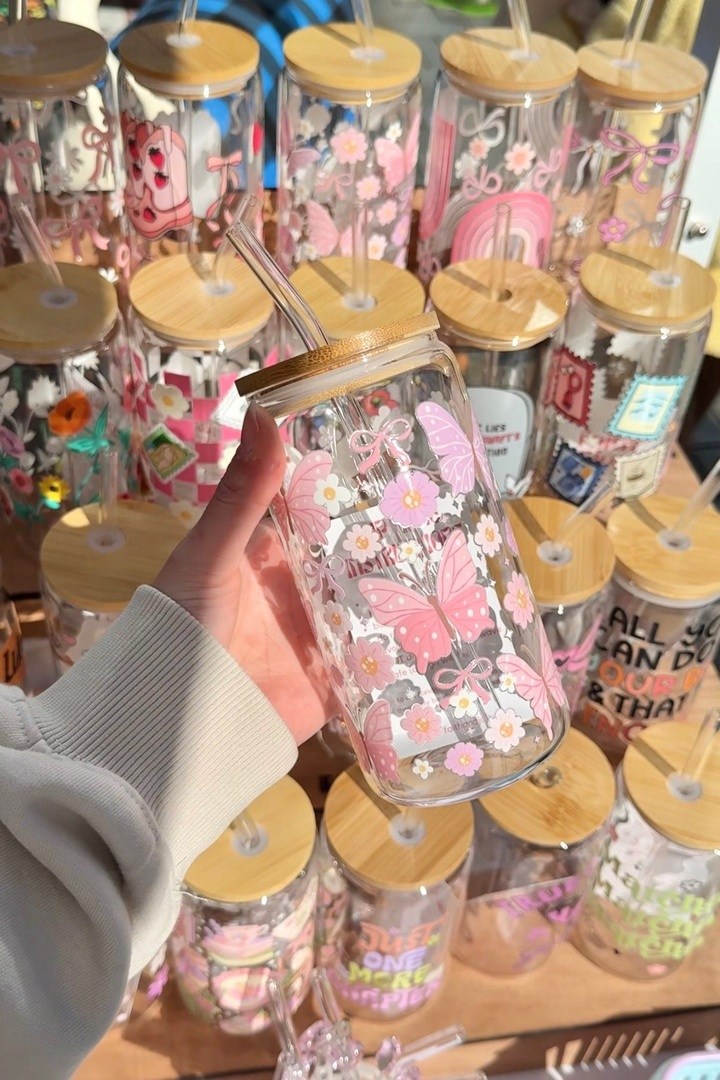 Butterfly Garden Glass Tumbler