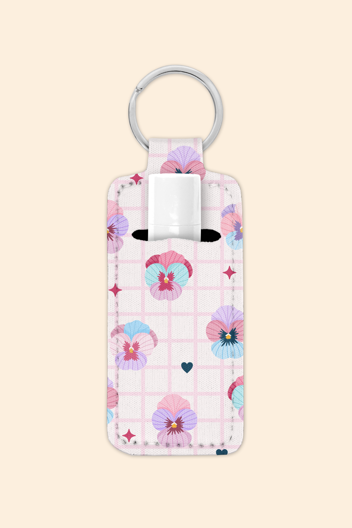 Pansy - Lip Balm Holder Keychain