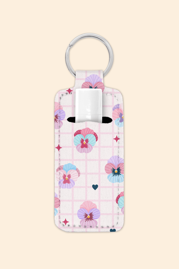 Pansy - Lip Balm Holder Keychain