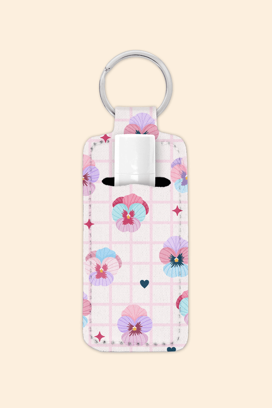 Pansy - Lip Balm Holder Keychain