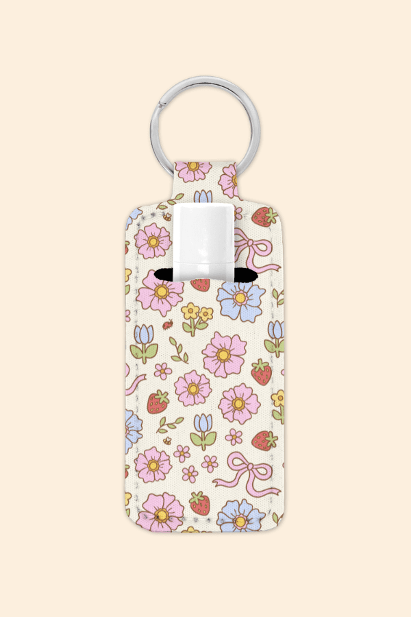 Cottage Bloom - Lip Balm Holder Keychain