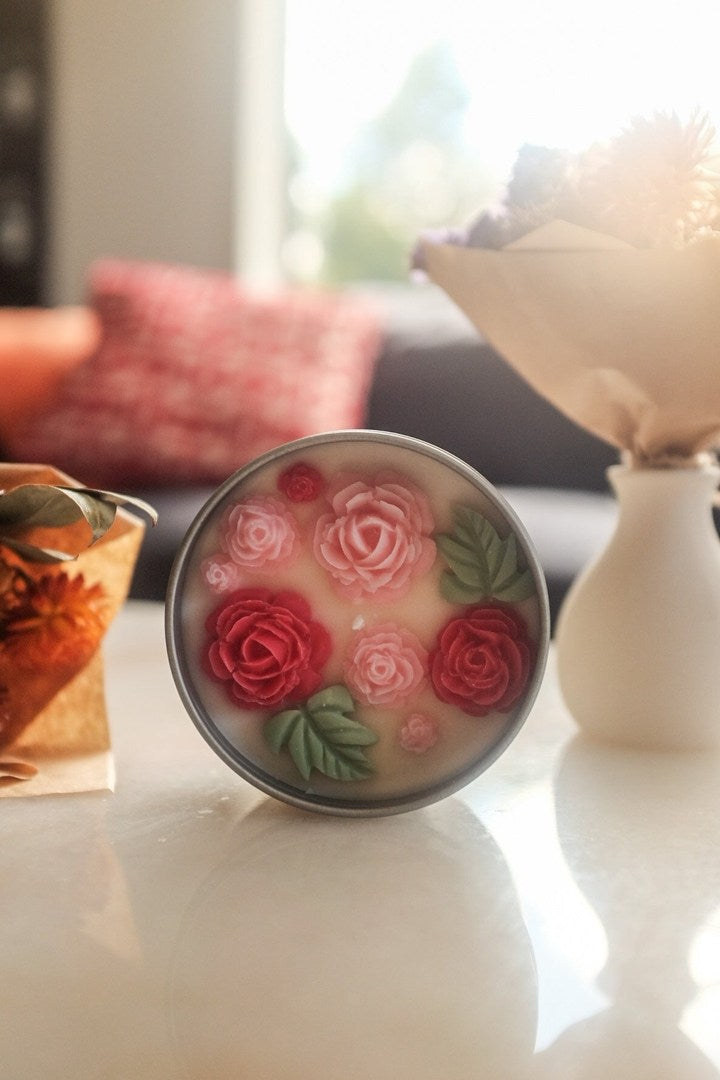 Elora - Rose Tin Candle - faith&joy