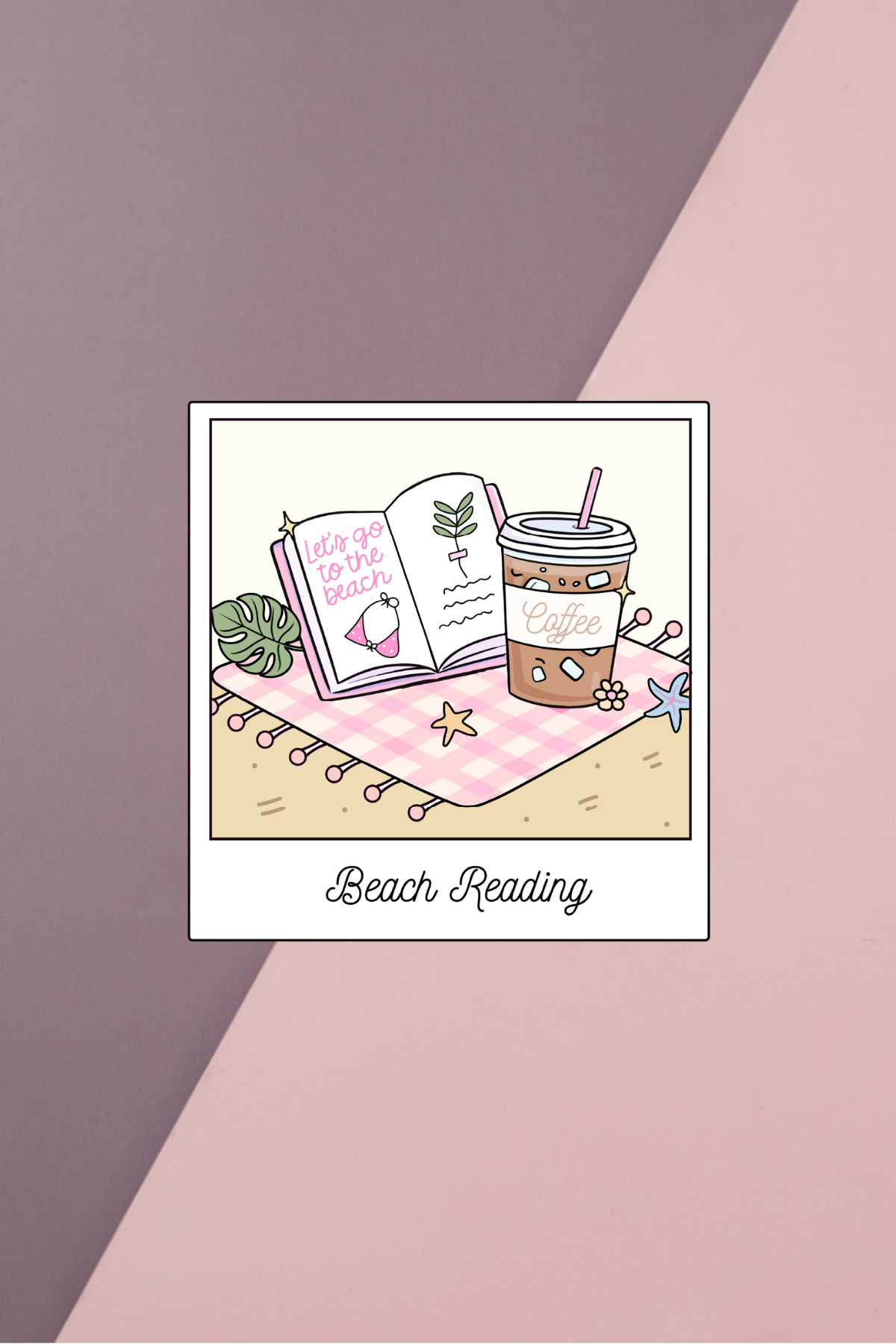 Beach Reading Polaroid Sticker