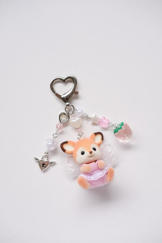 Pink Deer Slyvanian Family Keychain