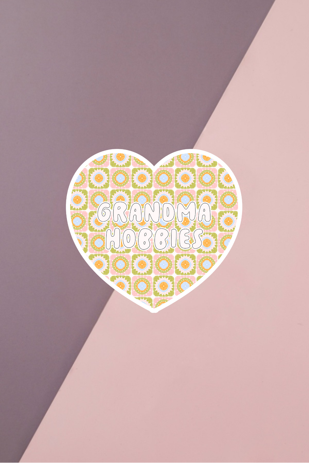 Grandma Hobbies Heart Sticker