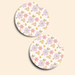 Floral Car Coasters - 2 Pack
