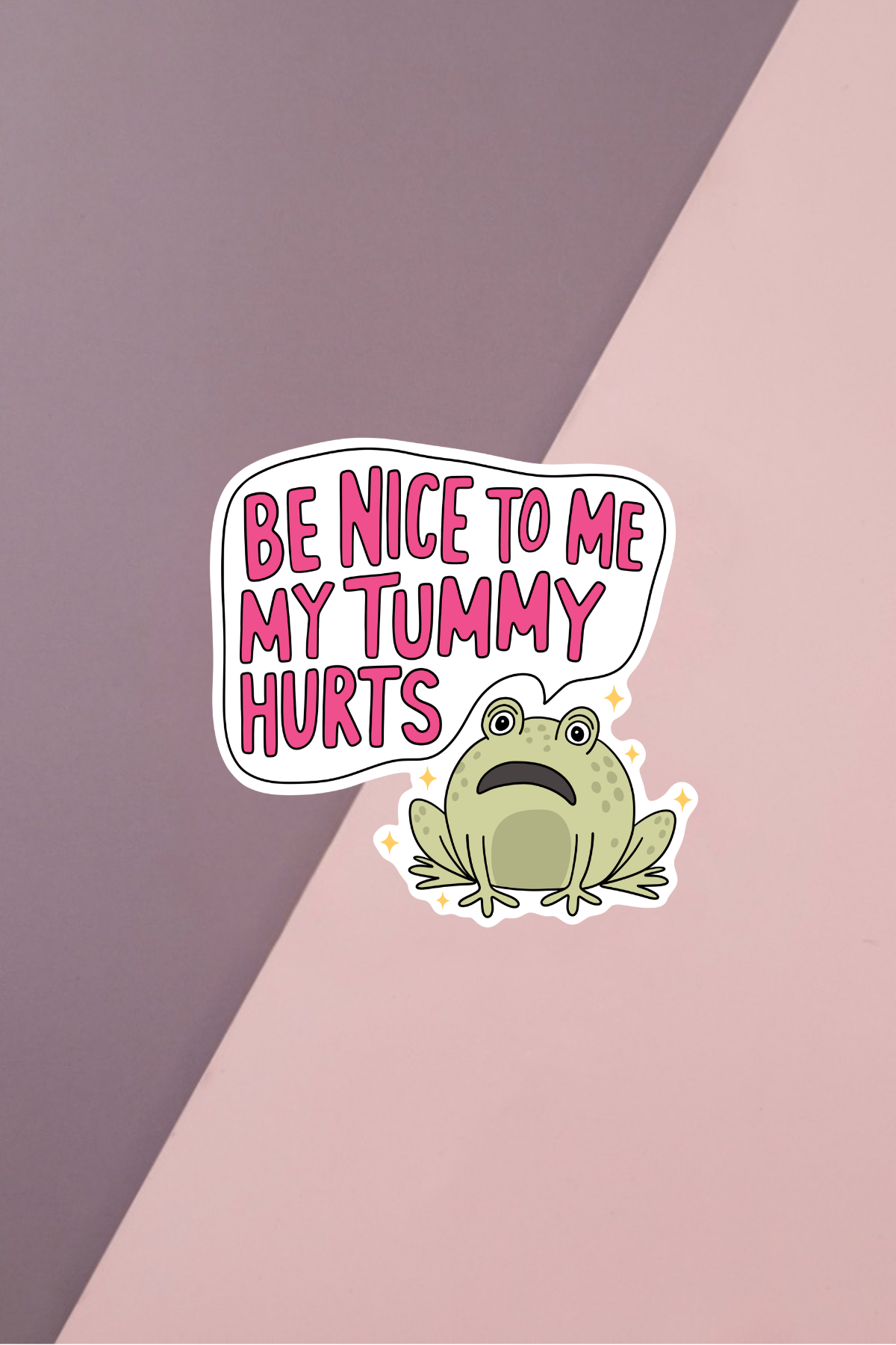 Be Nice To Me My Tummy Hurts Sticker