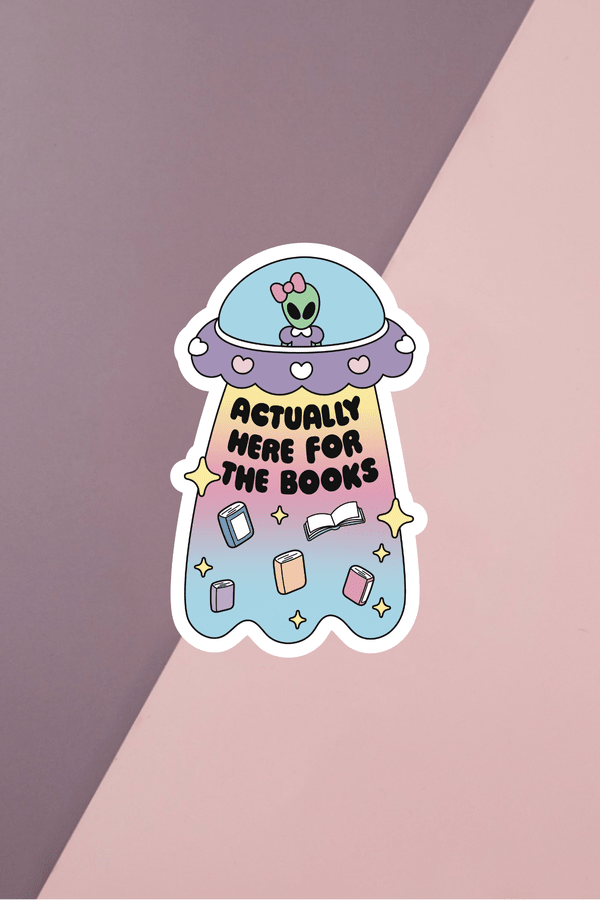 Actually Here For The Books Sticker