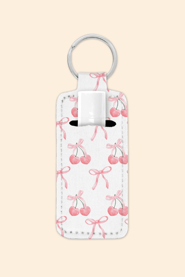 Cherry Bows - Lip Balm Holder Keychain