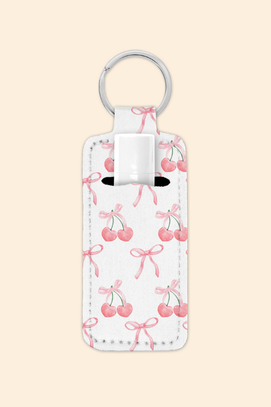 Cherry Bows - Lip Balm Holder Keychain