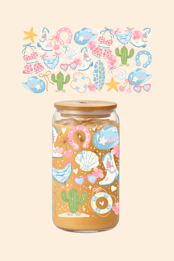 Coastal Cowgirl Glass Tumbler