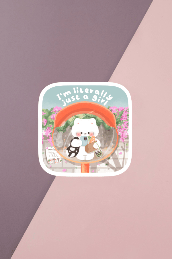 Just A Girl Selfie Sticker