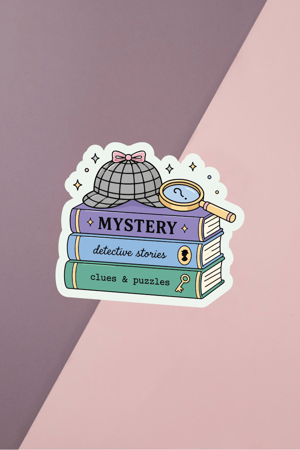 Mystery Book Stack Sticker
