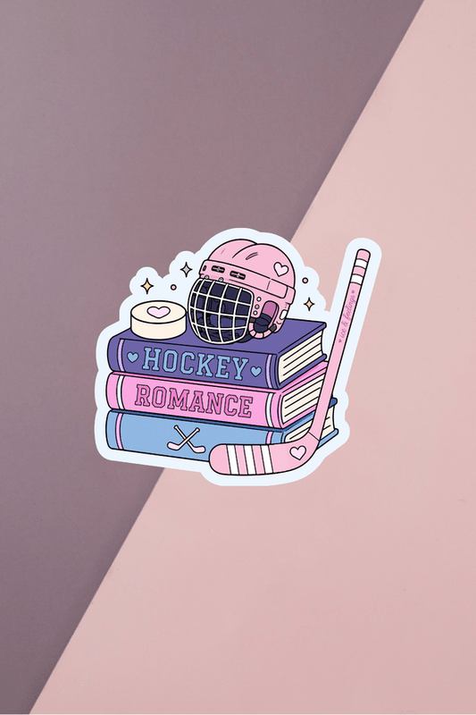 Hockey Romance Book Stack Sticker