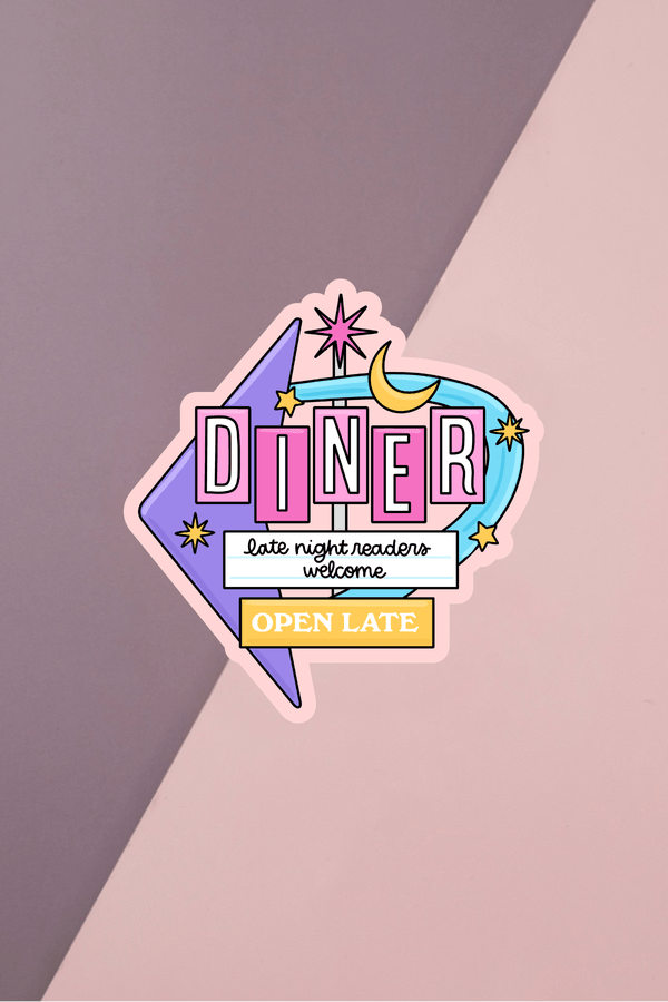 Late Night Reader Diner Sticker
