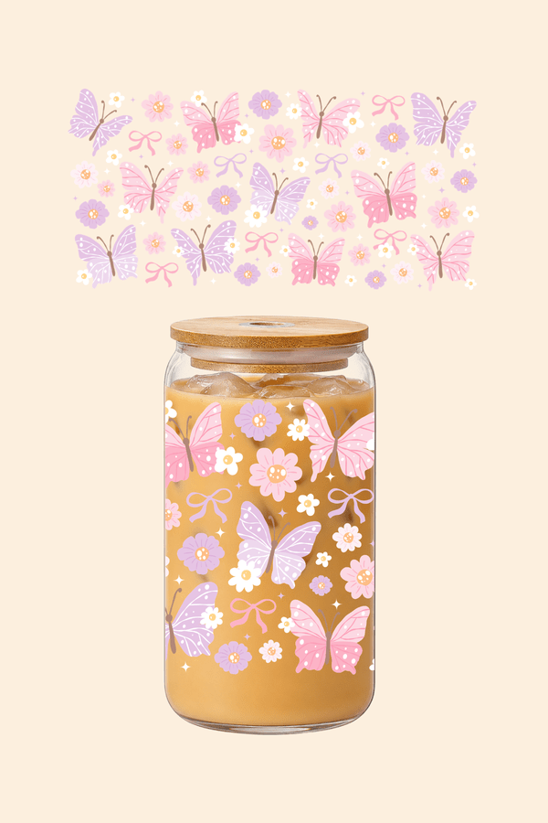 Butterfly Garden Glass Tumbler