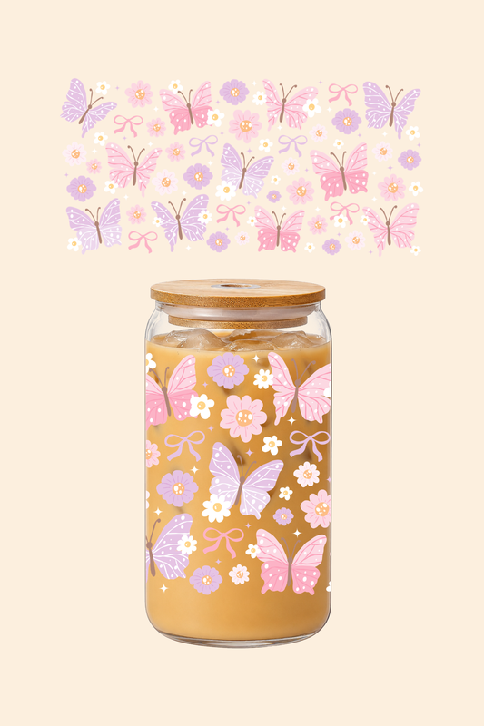 Butterfly Garden Glass Tumbler
