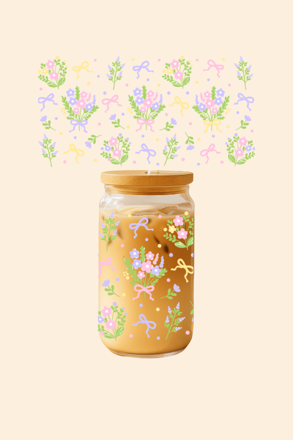 Flower Bouquet Glass Tumbler