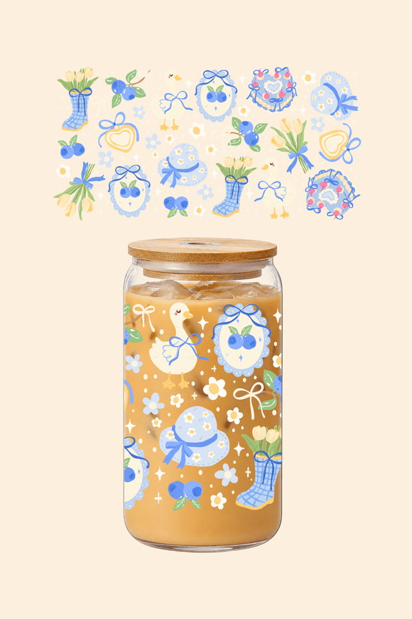 Blueberry Garden Glass Tumbler